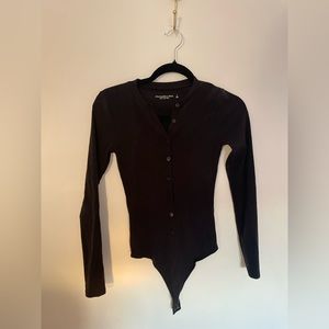 Abercrombie Button Up Black Bodysuit